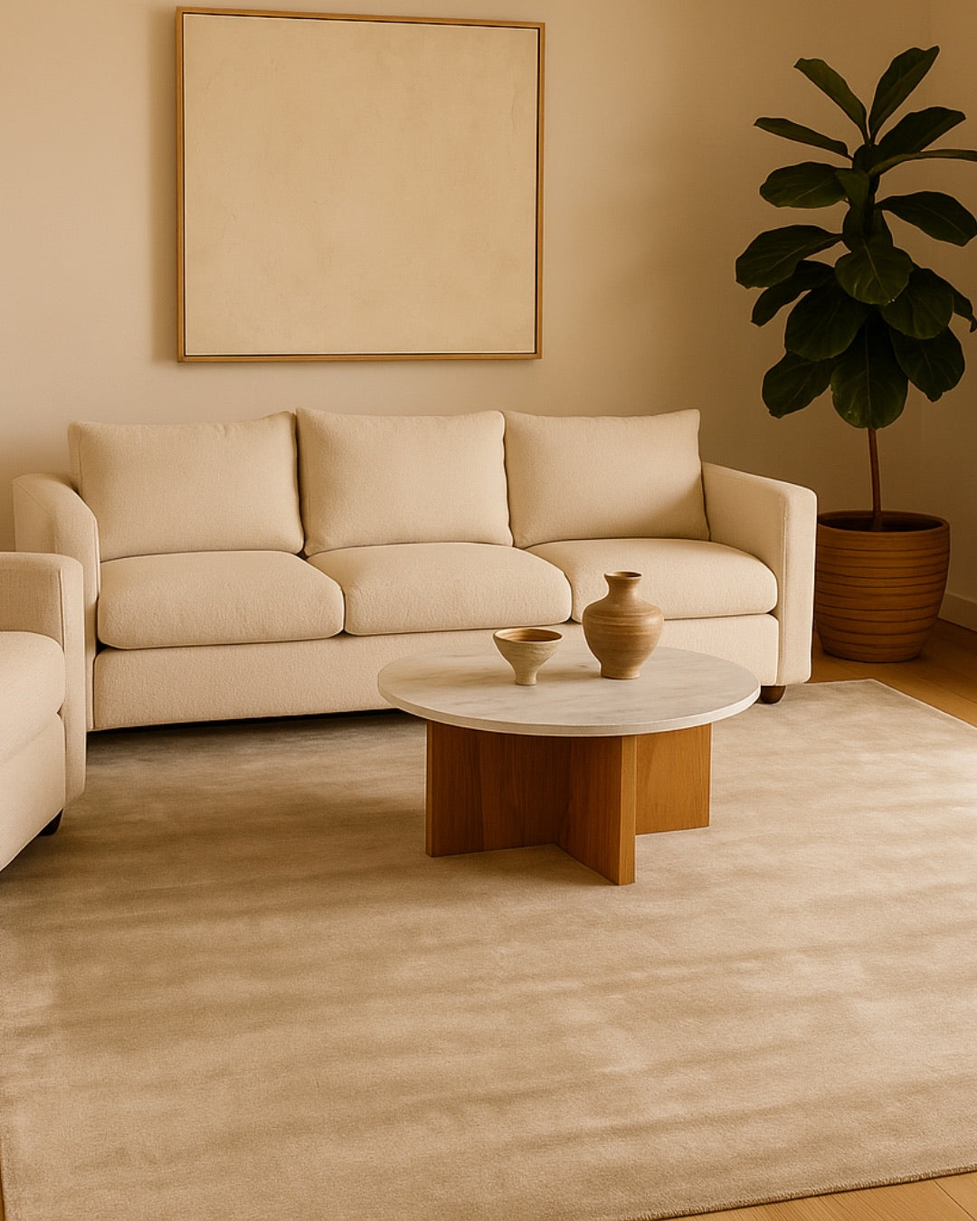 Solid Silk Rug / Greige