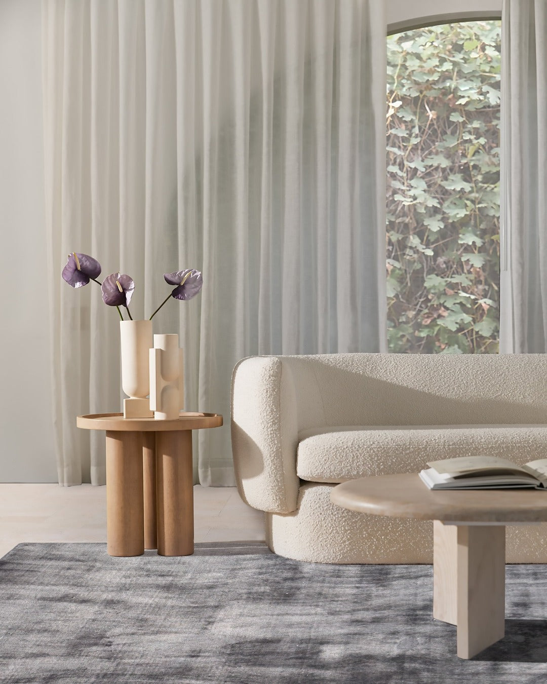 Solid Silk Rug / Charcoal