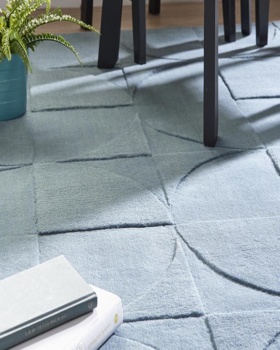 Round Square Rug / Steel Blue