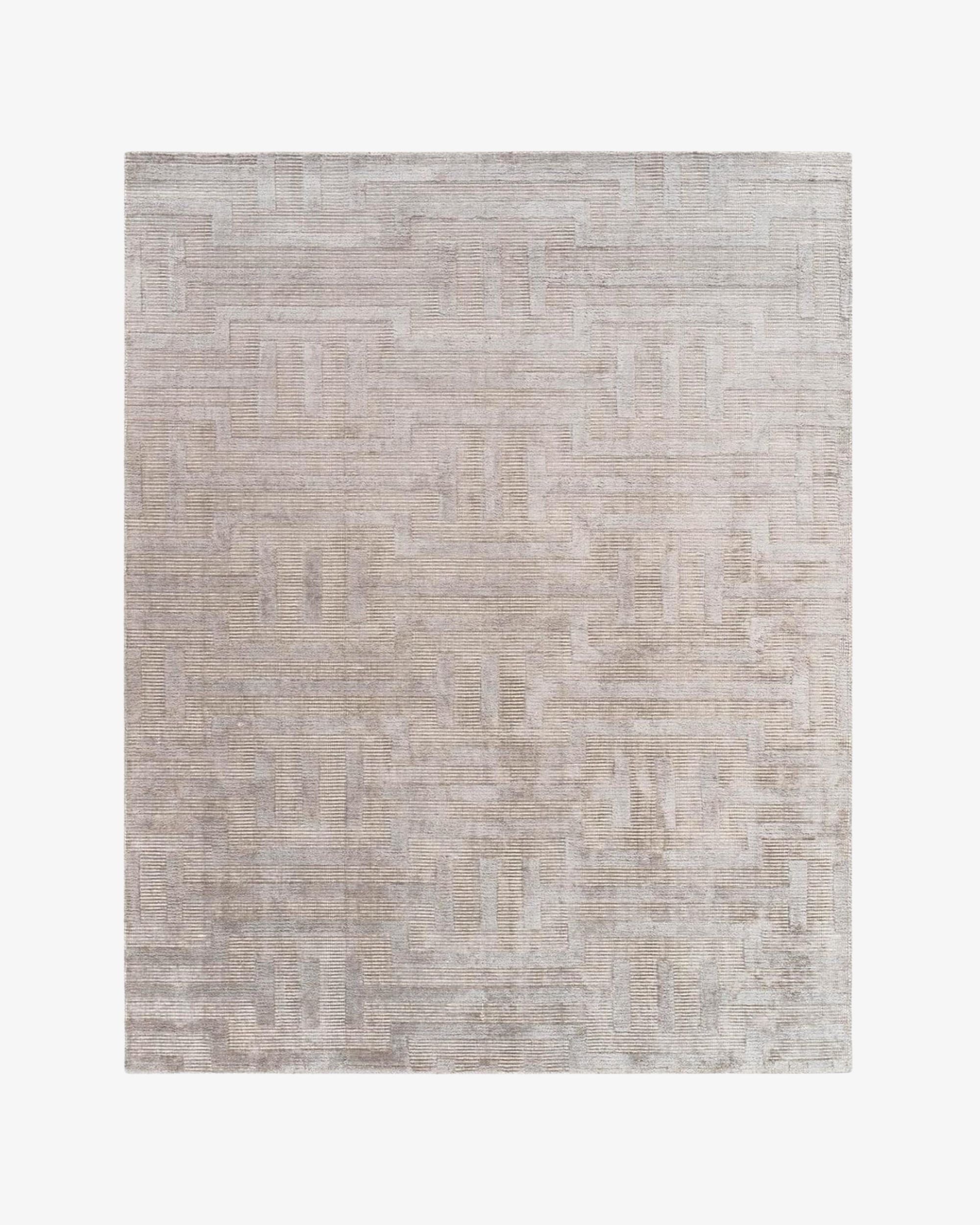 White Metal Wool & Silk Rug