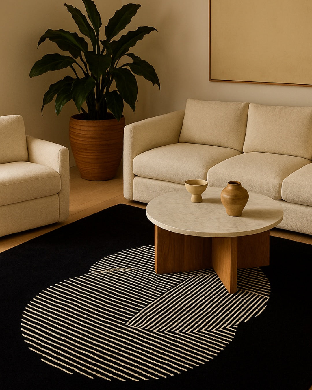 Clique Wool Rug / Pitch Black